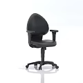 Adjustable Black Office Chair With Armrests Wheeled Base And Ergonomic Design