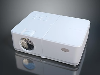 Sleek White Projector With Modern Design Compact Control Panel And Clear Lens 3d model