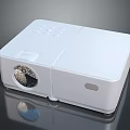Sleek White Projector With Modern Design Compact Control Panel And Clear Lens 3d model