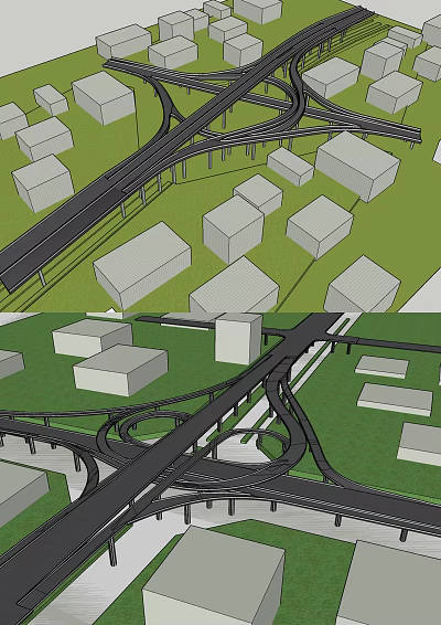 modern highway 3d model