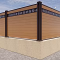 Modern Brown Fence Design With Black Decorative Strips And Decorative Top Gate
