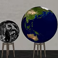 Modern Decorative Globe Ornament Set With Wooden Stands For Home Decor