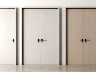 Modern Double Doors Interior Design With Light Colored And Wooden Styles For Home Decoration 3d model