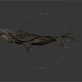 Mythical Dragon With Leathery Wings Scaly Body Spiked Back 3D Model Isolated On White Background