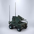 BRUEL1 Unmanned Green Weapon Platform With Multi Wheeled Design And Mounted Gun