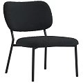 Leisure Chair With White Fluffy Fabric And Black Metal Legs Available In Brown And Black