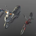 Various Stylish Motorcycles With Scooter Designs Black Seats And Mirrors On Gray Background