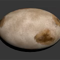 Oval Shaped Wood And Stone Decorative Piece In Beige With Brown Spots