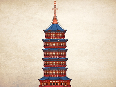 Chinese Pagoda model