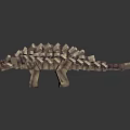 3D Block Dinosaur Model With Spiked Back And Pixel Art Design