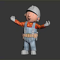Worker European worker mechanic builder repairman miner digger modern figure 3d model