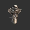 Mythical Creature With Skeletal Body Sharp Teeth And Wing Like Appendages 3d model