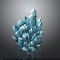 Blue Crystal Cluster Ornament With Sharp Crystals White Edges And Dark Background