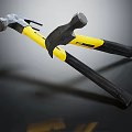 Durable Hardware Tools With Yellow And Black Handles Including Hammer And Pliers 3d model