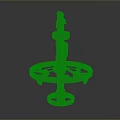 Industrial Mechanical Structure With Circular Base And Vertical Metal Shaft