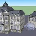 Ancient European Architecture With Symmetrical Multi Story Design Dark Roof And Glass Dome
