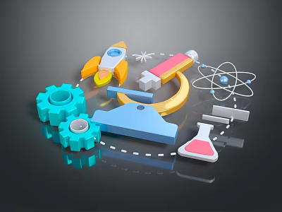 Innovative Lighting Combinations With 3D Gear And Tech Inspired Design Elements 3d model