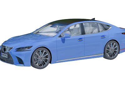 Blue Lexus Luxury Sedan With Sleek Exterior Design And Alloy Wheels 3d model