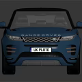 Range Rover SUV Blue Exterior With Black Roof And White Wheels Modern Design