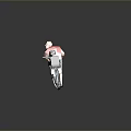 Adult Man And Child Riding Bicycle Together In Simple 3D Rendering Scene