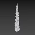 Purple Twisted Sculpture With Curved Rope Like Texture On Gray Background