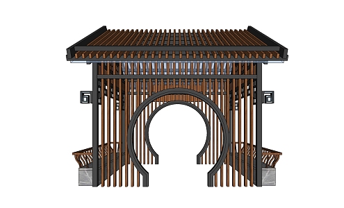 New Chinese pavilion porch New Oriental Zen pavilion 3d model