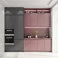 Modern Kitchen Interior With White Cabinets Countertop And British Flag Refrigerator