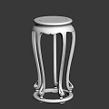 Classic Dark Red Wooden Flower Stand With Carved Design And Curved Legs