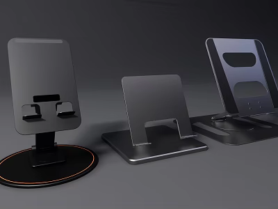 Modern Metal Phone Stands With Various Designs For Stable Desktop Use And Support 3d model