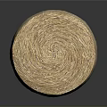 Freshly Baked Whole Grain Bread Roll Wrapped In Natural Dried Grass With Rustic Texture 3d model