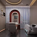 Sleek Modern Beauty Hair Salon Interior Design With Professional Styling Stations And Comfortable Reception Area