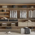 Wardrobe Open Wardrobe Sofa Stool Shoe Changing Stool Full-Face Wardrobe 3d model