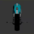 Turquoise Unicycle Modern Stylish Design With Streamlined Body And Black Pedals