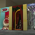 Spacious Exhibition Hall Interior With Neatly Arranged Transparent Display Cases And Posters
