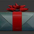 Decorative Green Gift Box With Red Ribbon And Festive Bow For Daily Living Use
