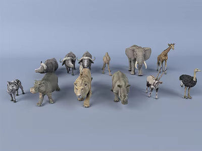 African Wildlife Modern Animals 3d model African Wildlife Modern Animals 3d model