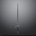 Ornate Metallic Sword Structure With Detailed Blade And Decorative Hilt