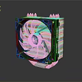 Efficient CPU Cooler For Household Use With Green Fan And Copper Heat Sinks