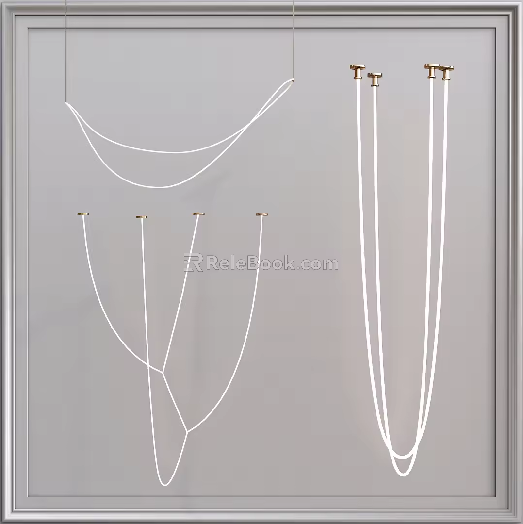 Modern chandelier luminaire combination 3d model