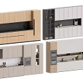 Modern Wine Cabinet Designs with Wooden Glass Doors Storage Shelves for Home Bar Interior