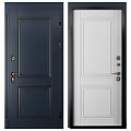 Modern Navy Blue And White Swing Doors With Brass Handles And Locks