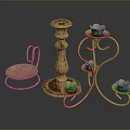 Decorative Metal Candle Holders With Ornate Designs And Multiple Candle Seats