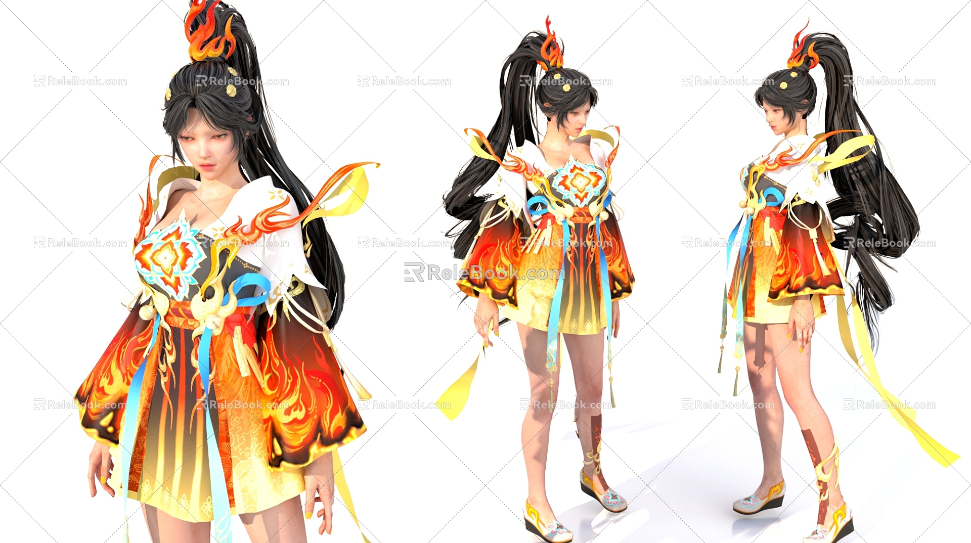 Animation high quality costume beauty beauty virtual person 3d model