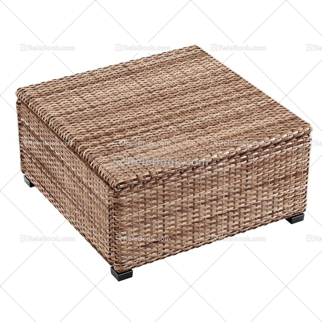 IKEA outdoor garden rattan stool 3d model