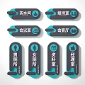Office Directional Signs Design Including Pantry Reception Meeting And Restroom Indicators