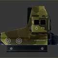 Modern Weapon Tactical Sight With Camouflage Pattern Blue Illuminated Screen And Side Buttons 3d model