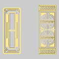 Ornate Chinese Traditional Carved Decorative Panels With Intricate Symmetric Geometric Motifs