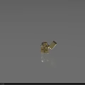 Stylish Golden Metallic Lighter With Open Lid Cross Pattern And Dice For Daily Use