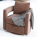 Stylish Single Sofa Collection in Various Colors with Plaid Blankets and Armrests