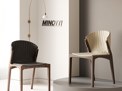 MINOTTI dining chair combination with armrests 3d model